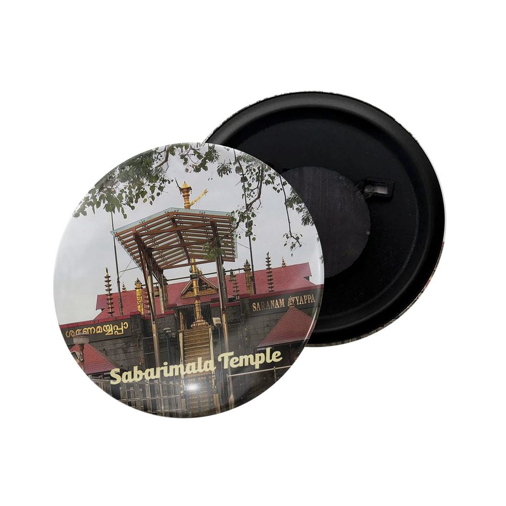 dhcrafts Fridge Magnet Multicolor Sabarimala Temple Kerala Glossy Finish Design Pack of 1 (58mm)